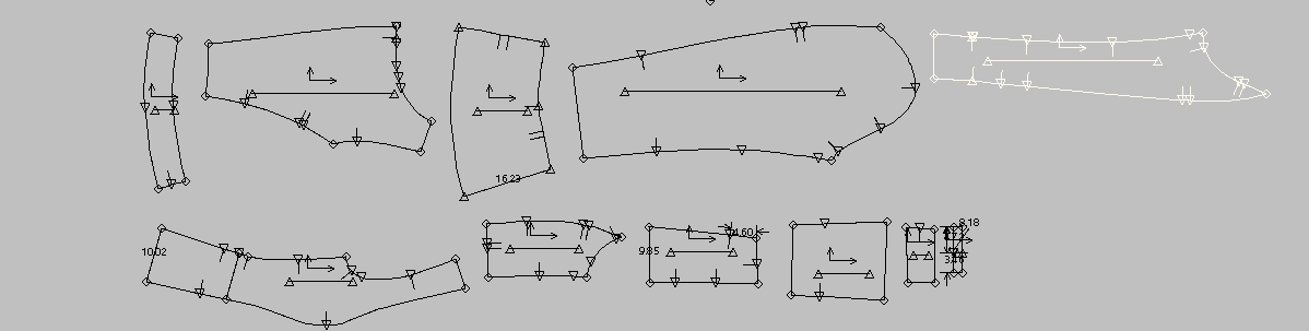 Garment pattern pieces for pattern adjustment services