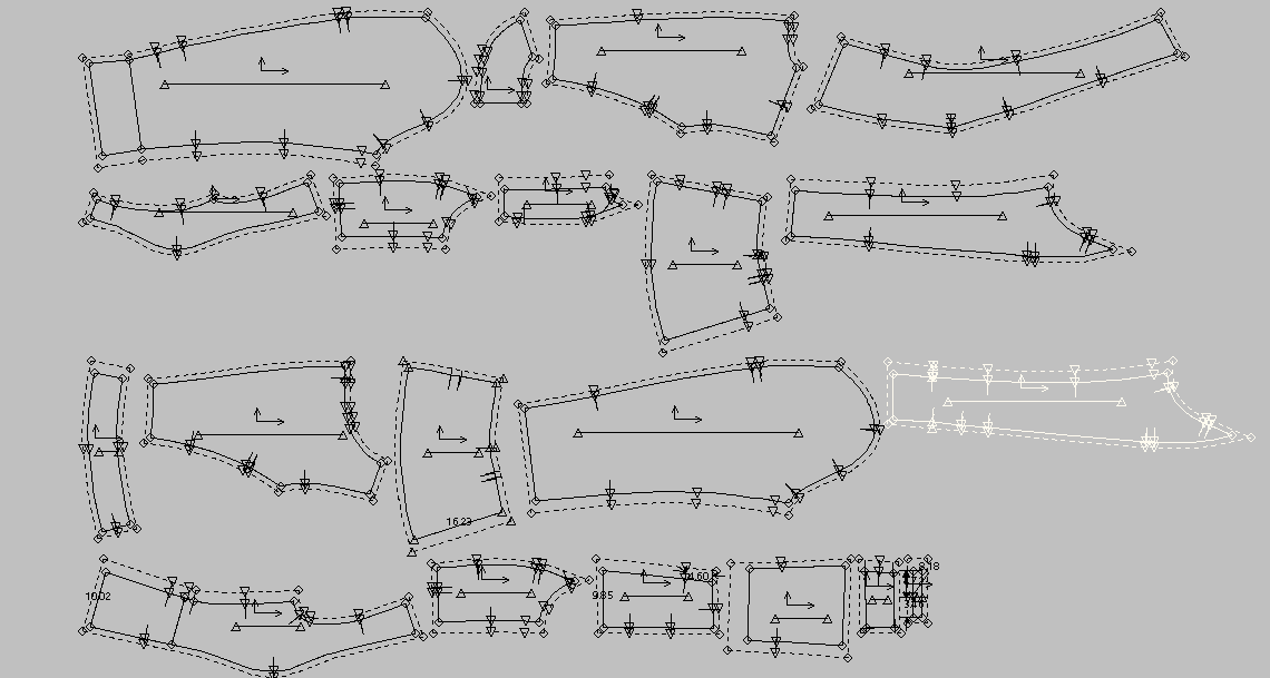 Digital garment pattern pieces for pattern making